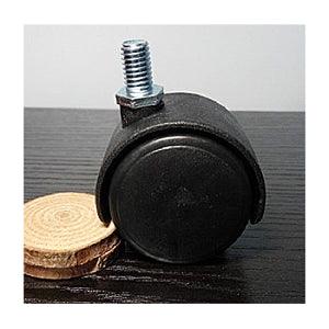 Black Plastic Chair 1.5"inch Caster Wheel - M8 Screw Threaded Stem