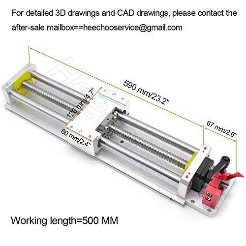CNC Manual Slide Stage Linear Stage Actuator 500mm Ballscrew 1605 Optical Axis Linear Rail Guide C7 - Ruler for CNC Router Controller X-Axis Stage