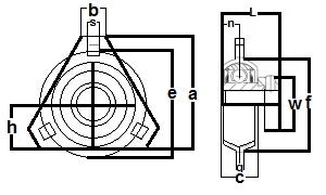 FHPFTZ207-21 Flange 3 Bolt Triangle 1-5/16" Bearing