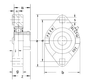 FHSFLCTQ202-10G Bearing Flange Ductile Flush 2 Bolt 9/16 Bearing