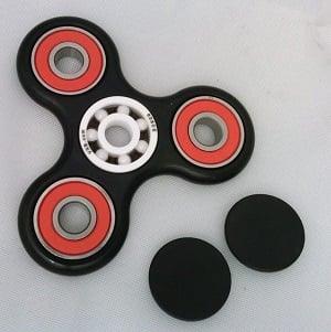 Fidget Hand Spinner - Center Full Ceramic ZrO2 Bearing, 3 outer red Bearing 42Q