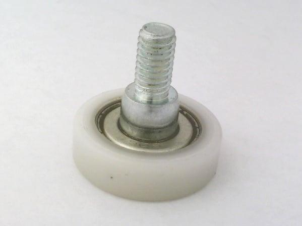 Flat Nylon Ball Bearing - 20mm White Plastic Tire for sliding doors & windows