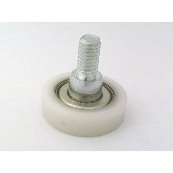 Flat Nylon Ball Bearing - 24mm White Plastic Tire for sliding doors & windows