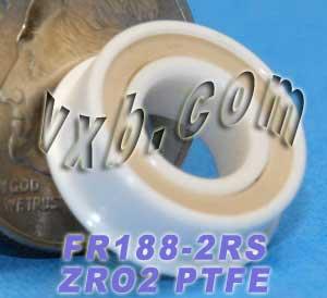 FR188-2RS แบริ่งหน้าแปลนเซรามิกเต็ม 1/4 "x 1/2" x 3/16 "ZRO2