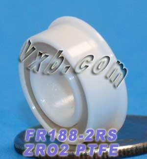 FR188-2RS แบริ่งหน้าแปลนเซรามิกเต็ม 1/4 "x 1/2" x 3/16 "ZRO2