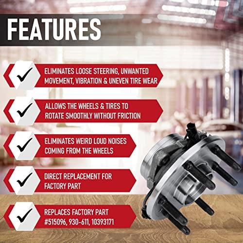 Front Wheel Hub Bearing Assembly Compatible - Chevy, Cadillac & GMC 4WD - Escalade, Avalanche, Silverado 1500, Suburban, Tahoe, Sierra, Yukon - Replaces 515096, 930-611, 10393171, 22841381