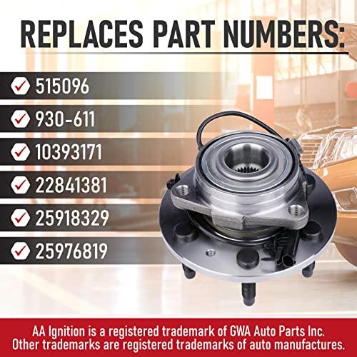 Front Wheel Hub Bearing Assembly Compatible - Chevy, Cadillac & GMC 4WD - Escalade, Avalanche, Silverado 1500, Suburban, Tahoe, Sierra, Yukon - Replaces 515096, 930-611, 10393171, 22841381