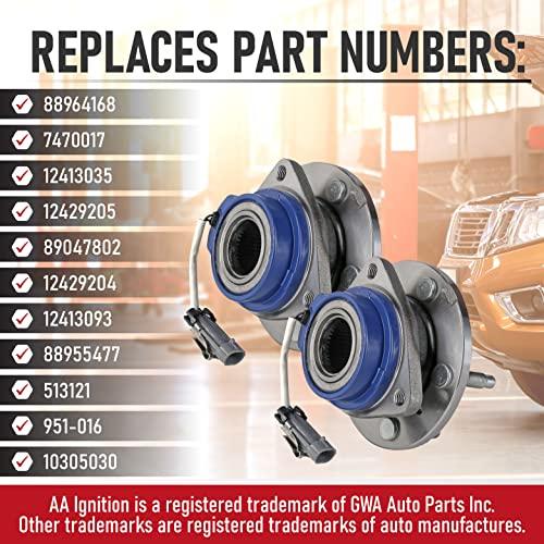 Front Wheel Hub Bearing Assembly - Set of 2 - Compatible - Chevy, Buick, Cadillac, Oldsmobile, Pontiac - Impala, Monte Carlo, Century, Grand Prix, Replaces 513121, 12429203, 88964168 - ABS