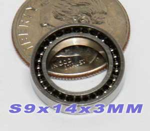 Full Complement Bearing Stainless Steel 9x14x3 Miniature Bearing