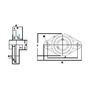 FYH Bearing 17mm UCFL203J Flanged Mounted Bearing
