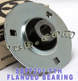 FYH Bearing SBPF201 12mm Stamped steel round three bolt Flanged Mounted Bearing