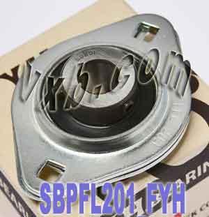 FYH Bearing SBPFL201 12mm Stamped oval 2-Bolt Flanged Mounted Bearing