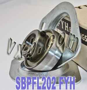 FYH Bearing SBPFL202 15mm Stamped oval 2-Bolt Flanged Mounted Bearing