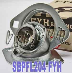 FYH Bearing SBPFL204 20mm Stamped oval 2-Bolt Flanged Mounted Bearing