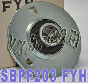 FYH SBPF203 17mm Stamped round 3-Bolt Flanged Mounted Bearing
