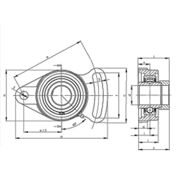 HCFA202 Adjustable Flange Cartridge Bearing Unit 15mm Mounted Bearing - Eccentric Collar lock