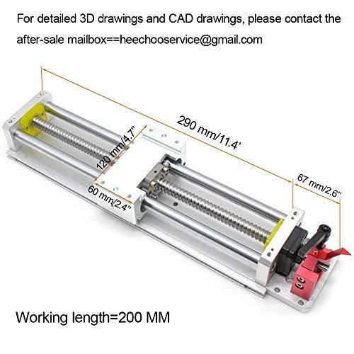 Linear Stage Actuator Travel 200mm Ballscrew 1605 Double Optical Axis Linear Rail Guide Manual Slide Stage C7 - Ruler for CNC Router Controller DIY 3-axis