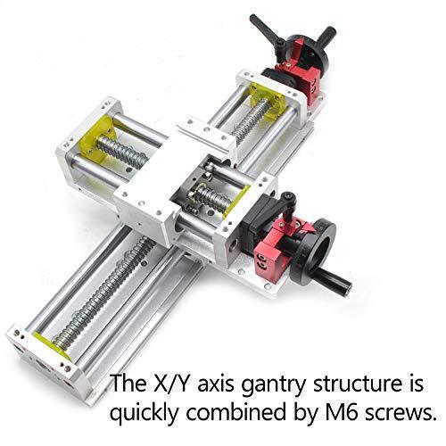 Linear Stage Actuator Travel 200mm Ballscrew 1605 Double Optical Axis Linear Rail Guide Manual Slide Stage C7 - Ruler for CNC Router Controller DIY 3-axis