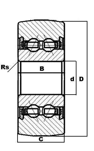 LR5004NPP แทร็กลูกกลิ้ง 2 แถวแบริ่ง 20x47x16 มม. - ผู้ติดตามกล้องปิดผนึก