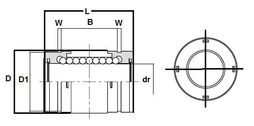 NB GM20 20mm Douille coulissante Douilles à billes Palier linéaire miniature