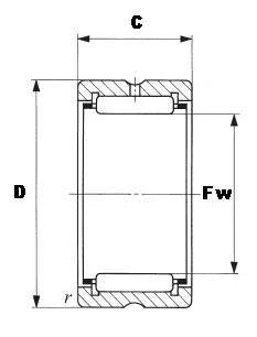 NK21/16 เข็มลูกกลิ้งเข็ม 21x29x16mm - ประเภทกลึง