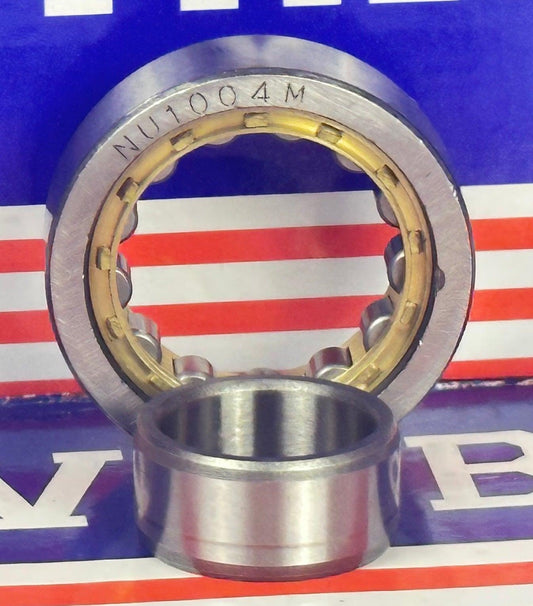 NU1004M Cylindrical Roller Bearing 20x42x12mm Bronze Cage