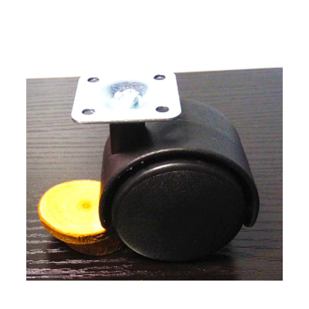 100-Pack 2 inch Black Plastic Caster Wheel - Plate