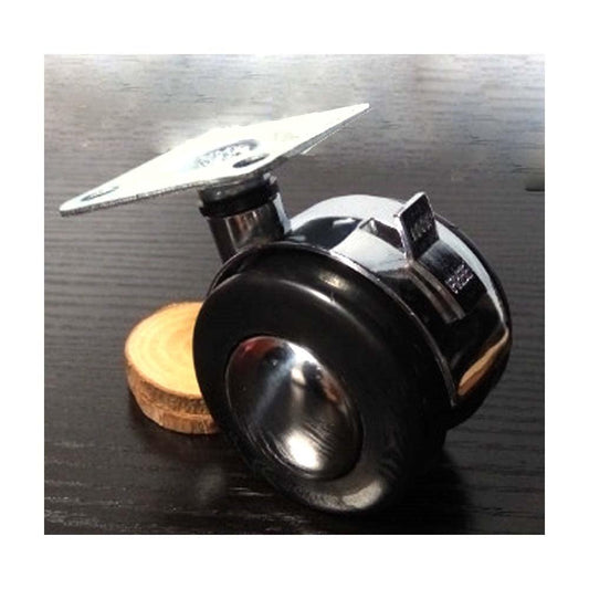 100-Pack 2 Inch black / Silver Caster Wheel - Metal Plate Caster Wheel