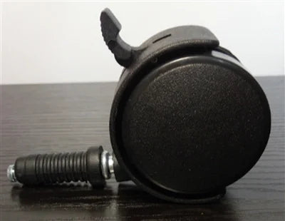 100-Pack Black Plastic 2"inch Caster Wheel - Brake 12.2mm Dia.Threaded Stem