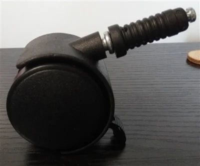 100-Pack Black Plastic 2"inch Caster Wheel - Brake 12.2mm Dia.Threaded Stem