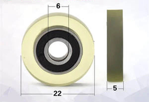 PU6x22X5-2RS Polyurethane Rubber Sealed Miniature Bearing - tire 6x22x5mm