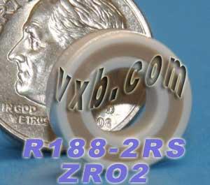 R188-2RS แบริ่งเซรามิกเต็ม 1/4 "x 1/2" x 3/16 "แบริ่ง ZRO2