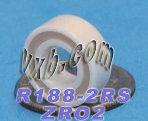 R188-2RS แบริ่งเซรามิกเต็ม 1/4 "x 1/2" x 3/16 "แบริ่ง ZRO2