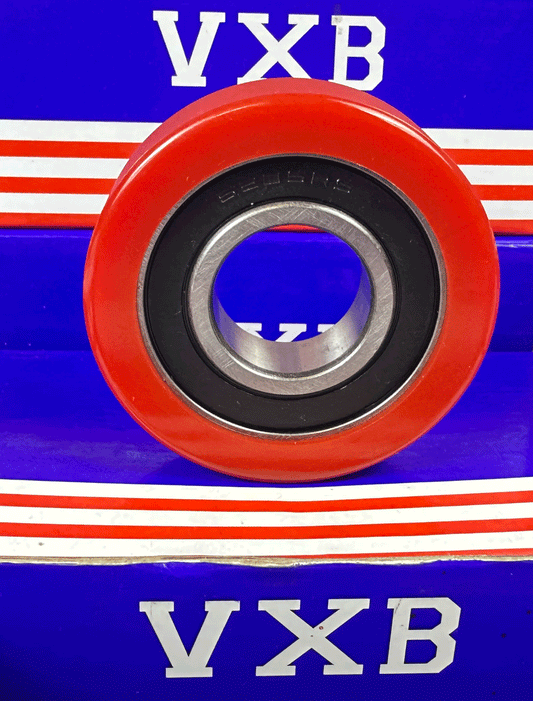 PU25X65X19-2RS PU Covered Bearing - Red tire 25x65x19mm Sealed