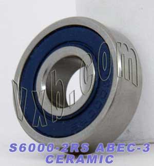 S6000-2RS เซรามิกแบริ่ง 10x26x8 สแตนเลสปิดผนึก ABEC-3 แบริ่ง