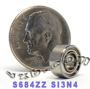S684ZZ เซรามิกพรีเมี่ยม ABEC-5 แบริ่งป้องกันแบริ่ง 4x9x4