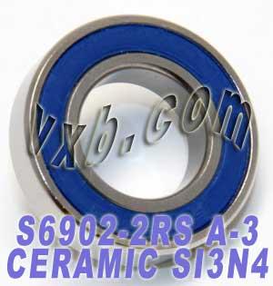 S6902-2RS Vòng bi gốm ABEC-3 SI3N4 niêm phong vòng bi 15x28x7mm