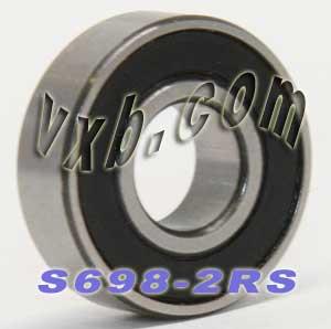 محمل S698-2RS من الفولاذ المقاوم للصدأ مغلق 8x19x6 صغير الحجم