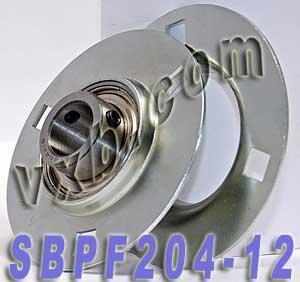SBPF204-12 3/4" 三螺栓法兰安装轴承 - 压制钢制