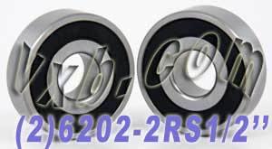2 Pack 6202-1/2-2RS Kapalı Top Yatakları Kimlik Deli 1/2 "x OD 35mm x 11mm