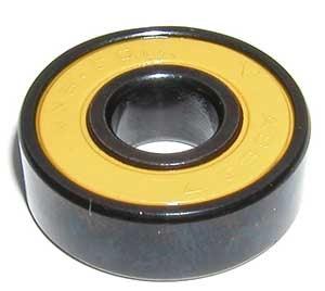 8-Pack Skateboard Black Bearings - Bronze Cage & yellow Seals 8x22x7mm