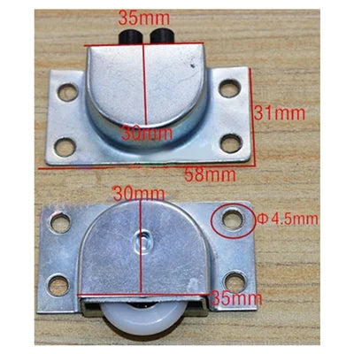 Sliding Closet/Door Pulley Bearing - With Top Guide