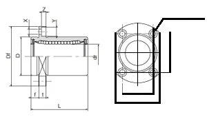 SMT25UUE NB ตลับลูกปืนเชิงเส้นแบบเลื่อน 25mm Bushings Bushings Motion Linear Bearing