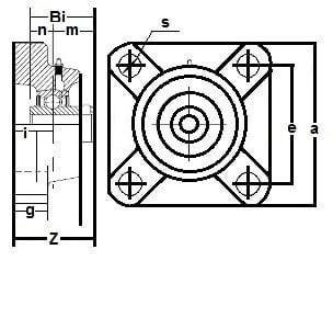 SSUCF-202-15mm 不锈钢法兰 4螺栓 15mm 孔径 安装轴承
