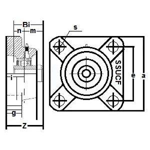 SSUCF202-10 Stainless Steel Flange 4-Bolt 5/8 Bore Mounted Bearing