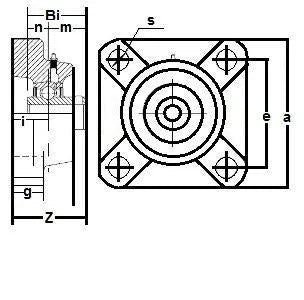 SSUCF207-21 Stainless Steel Flange Unit 4-Bolt 1-5/16" Bore Mounted Bearing