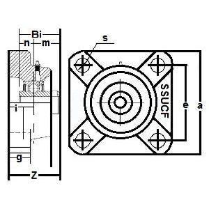 SSUCF212-39 法兰单元 4 螺栓孔径 2 7/16 安装轴承