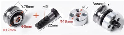 U Groove Ball Bearing + Fixing Screw 2-Row Pulley SG20 + Eccentric Wheel