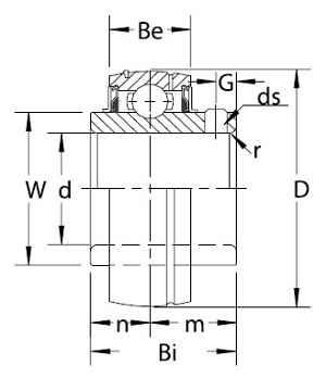 UC208-24 Black Oxide Plated Axle Bearing Insert Mounted 1-1/2"inch