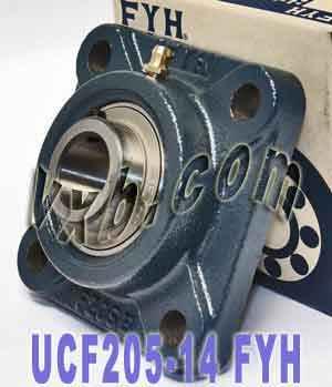 UCF-205-14 FYH ตลับลูกปืนแบบมีปีกสี่เหลี่ยม 7/8 ตลับลูกปืนแบบติดตั้งภายใน